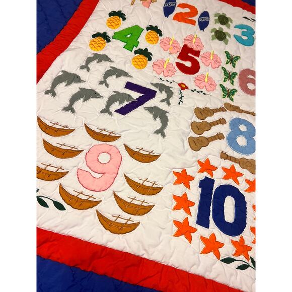 Quilted Numbers Baby Wall Hanging - Picture 2 of 4